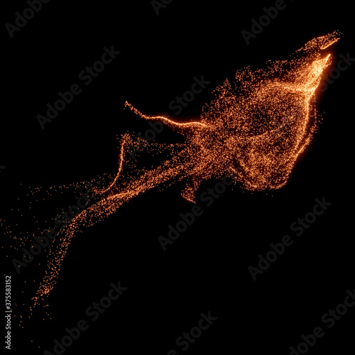 Abstract orange glitter par...