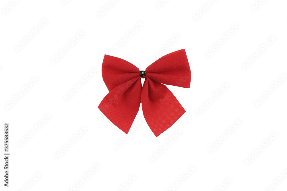 Red four-pointed bow, on a white background Red four-pointed bow, on a white background
