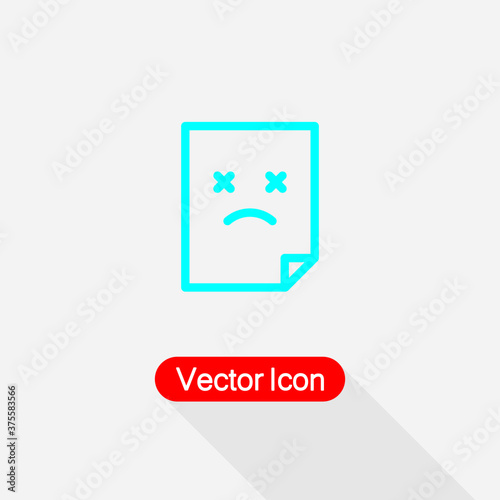 Corrupted File Document Icon Vector Illustration Eps10