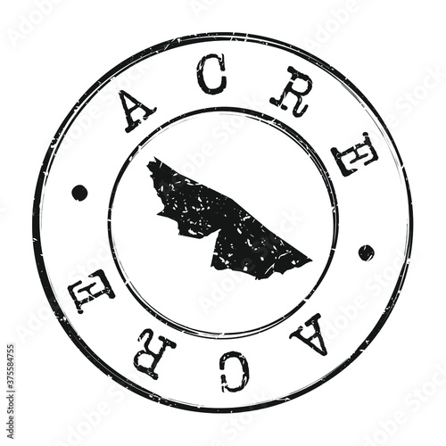 State of Acre, Brazil Map Postmark. A Silhouette Postal Passport. Stamp Round Vector Icon. Vintage Postage Designs.
