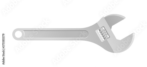 Spanner wrench - hand fixing tool for car fixing or plumbing works - isolated vector illustration