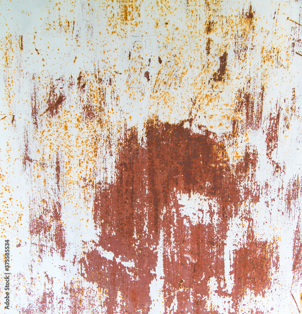 Old natural, natural rusty metal sheet metal with white paint, abstract background Old natural, natural rusty metal sheet metal with white paint, abstract background