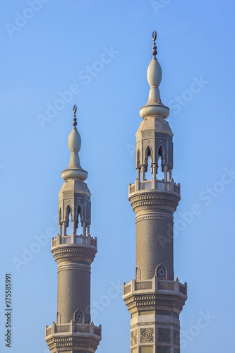 The beautiful Al Maghfirah Mosque in Sharjah, United Arab Emirates.