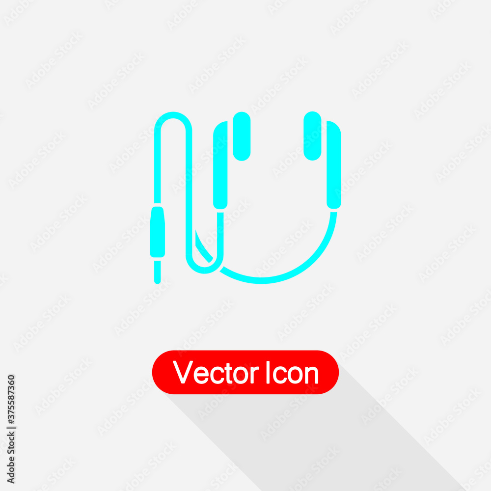 Earphones With Connector Icon Vector Illustration Eps10 Earphones With Connector Icon Vector Illustration Eps10