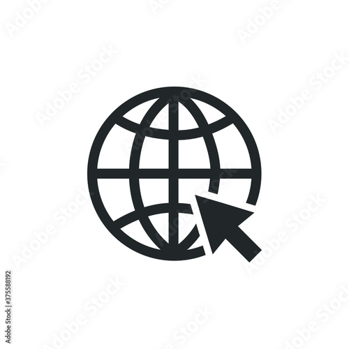 vector icon of globe with arrow symbol