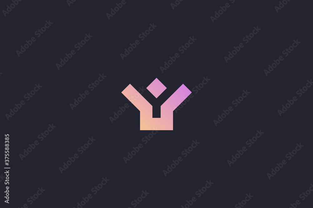 Obraz premium Technology Letter Y Logo Abstract Whimsical Monogram