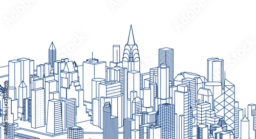 modern city panorama 3d illustration