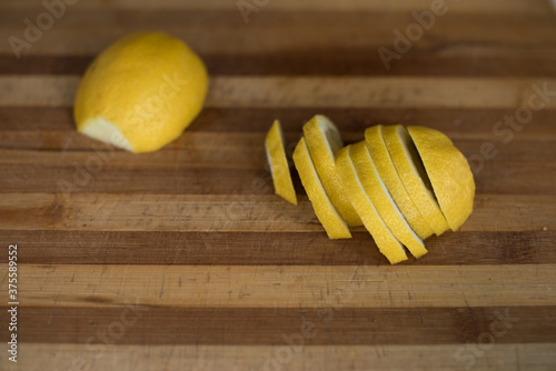 lemons on a wooden board