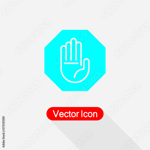 Hand Stop Icon, Hand Icon, Palm Symbol Vector Illustration Eps10 © Евгений Яковина