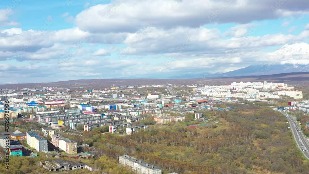 Aerial view of the urban landscape of Petropavlovsk-Kamchatsky, Russia Aerial view of the urban landscape of Petropavlovsk-Kamchatsky, Russia