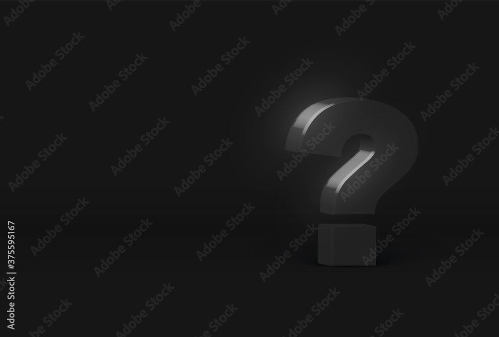 High detailed 3D dark gray character, on black background, vector illustration High detailed 3D dark gray character, on black background, vector illustration