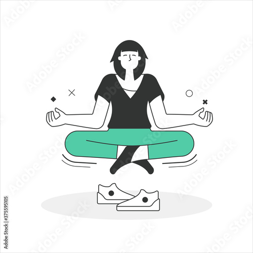 Meditation Concept Line Illustration