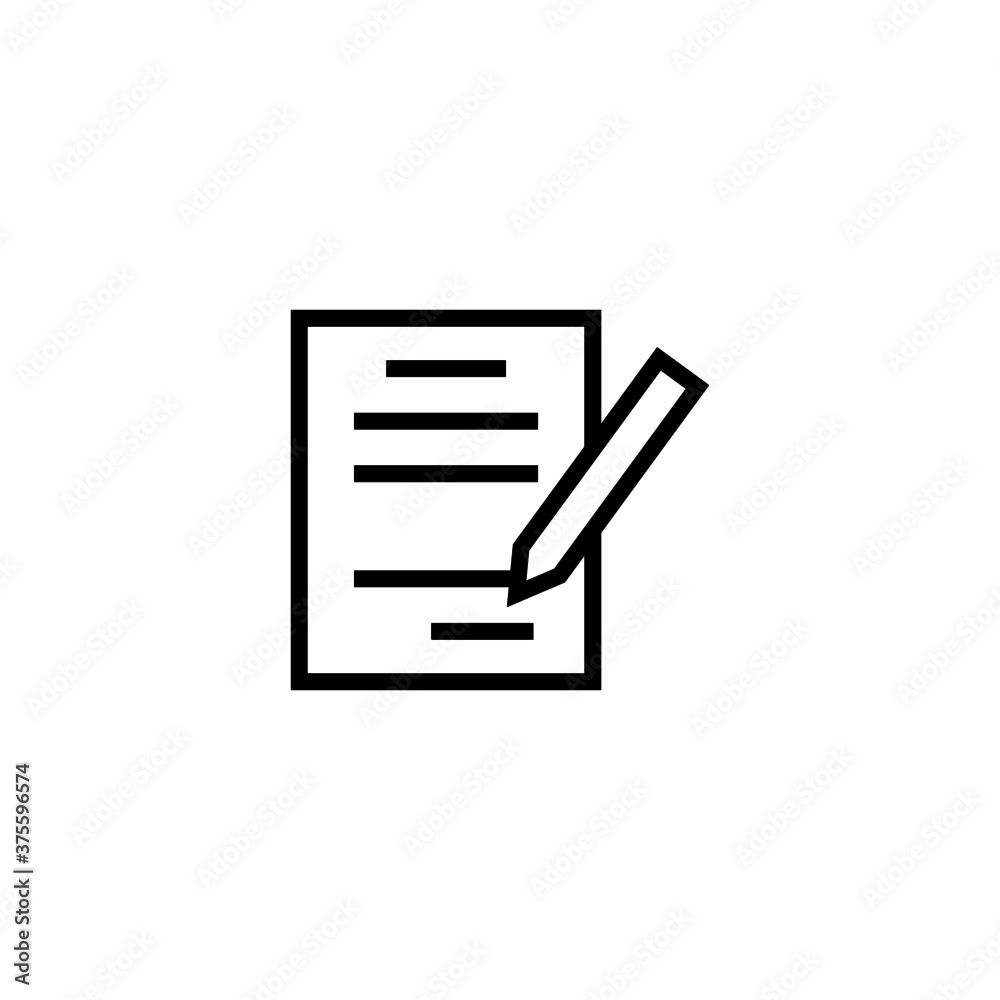 Contract Icon in black line style icon, style isolated on white background Contract Icon in black line style icon, style isolated on white background