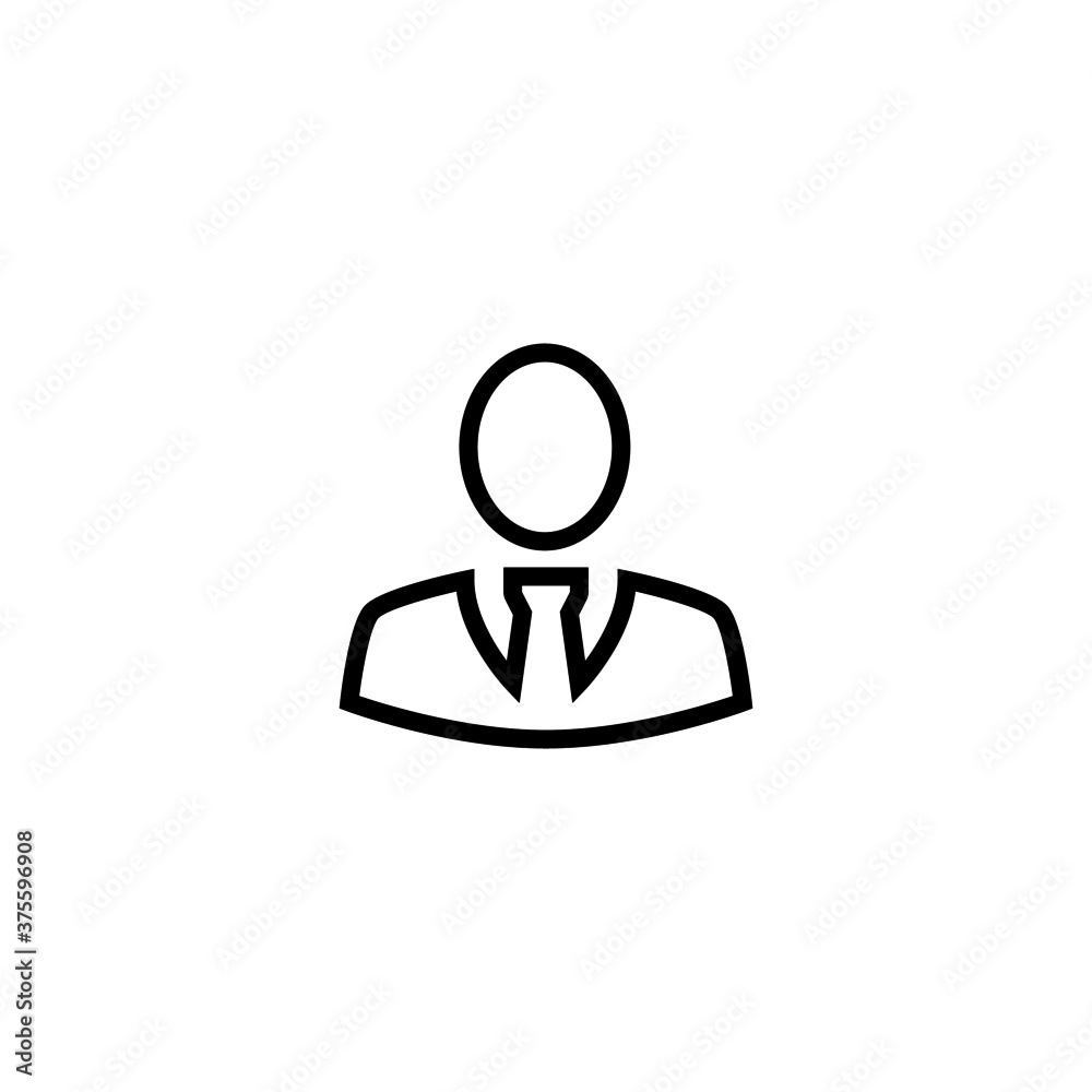 Businessman Icon  in black line style icon, style isolated on white background
