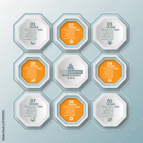 Abstract 3D Paper Infographics. Business template .Vector illustration
