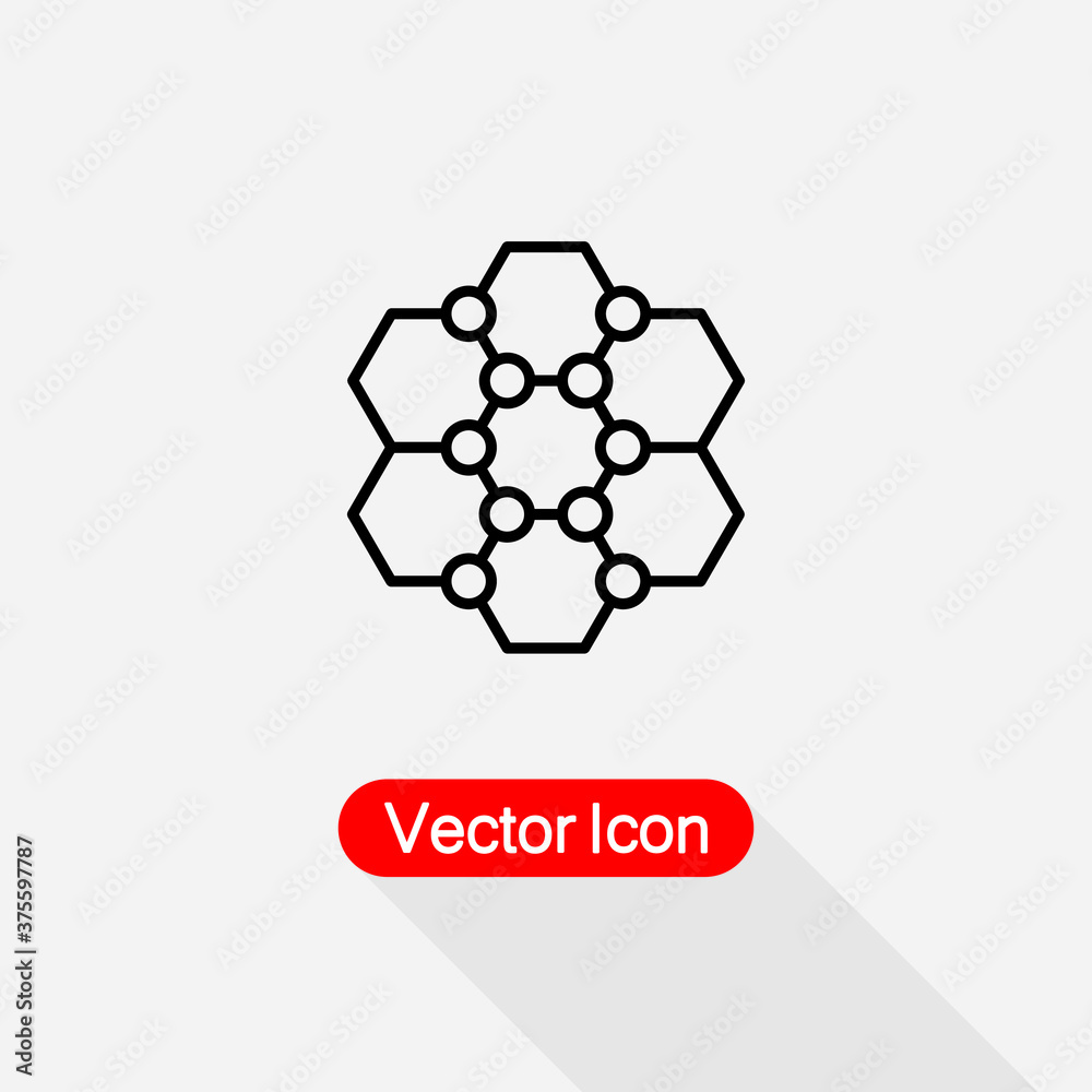Obraz premium Network Icon, Connection Icon Molecule Icon Vector Illustration Eps10