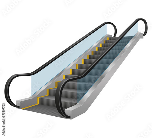 realistic modern escalator vector illustration photo