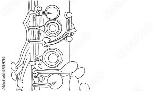 clarinet keys in ink strokes