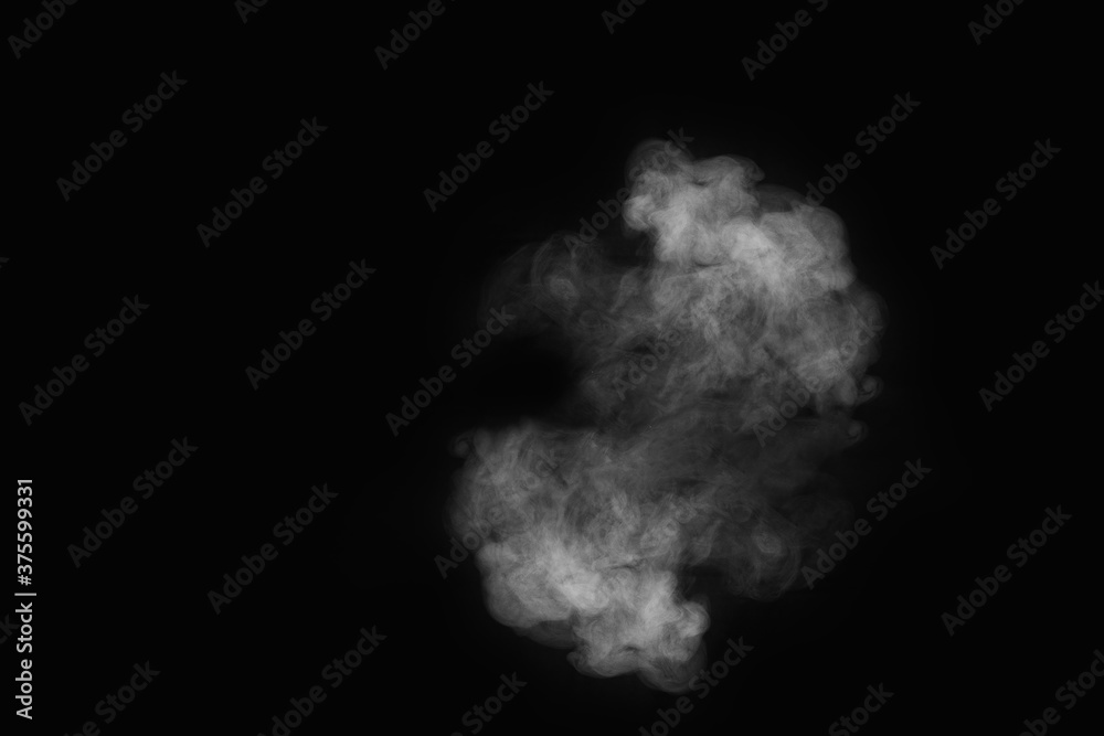 Figured smoke on a dark background. Abstract background, design element, for overlay on pictures
