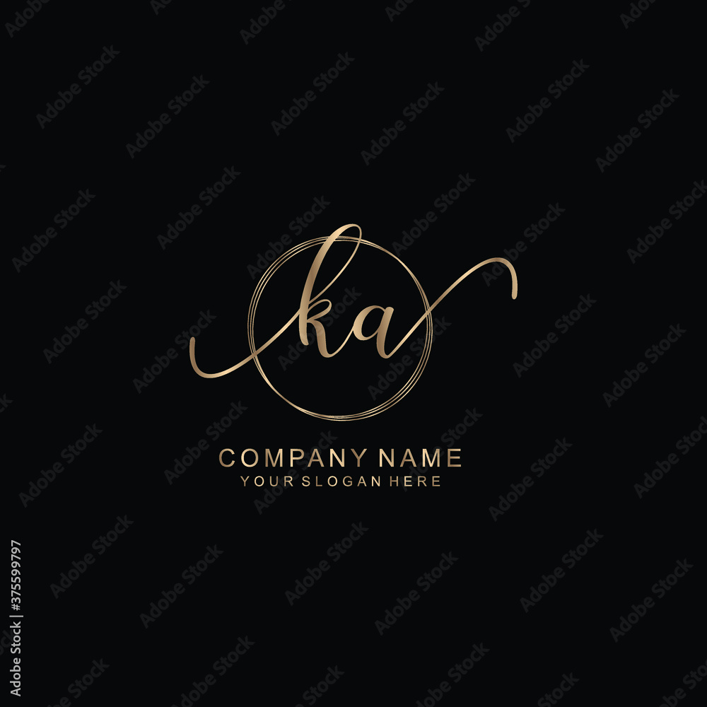 KA Initial handwriting logo template vector
KA Initial handwriting logo template vector