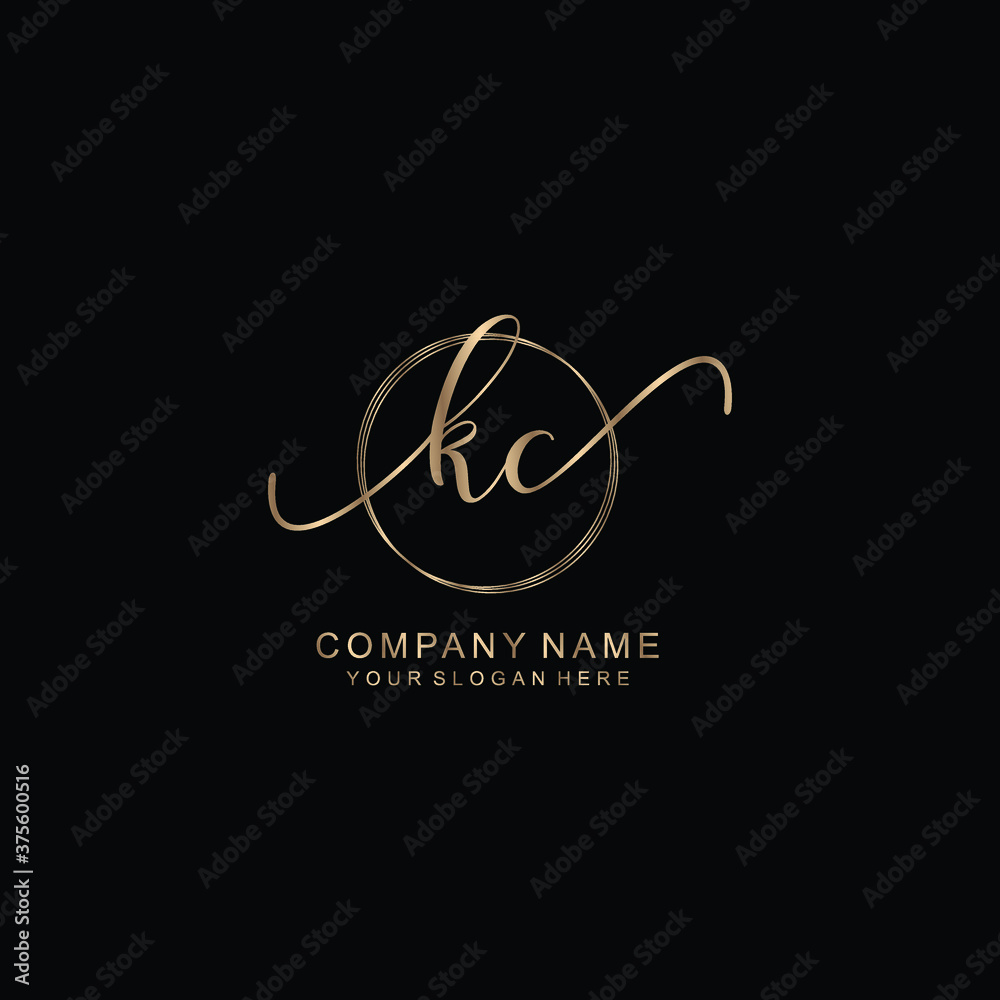 KC Initial handwriting logo template vector
KC Initial handwriting logo template vector