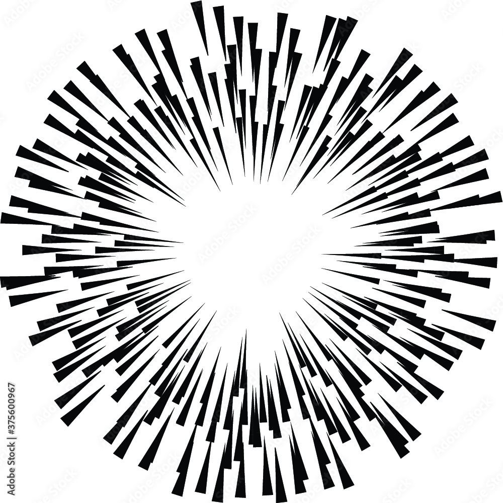 Radial Lines in Circle Form for comic books . Explosion background . Vector Illustration . Vintage round Logo . Handwritten Design element . Abstract Geometric shape . Sunburst . Radial Lines in Circle Form for comic books . Explosion background . Vector Illustration . Vintage round Logo . Handwritten Design element . Abstract Geometric shape . Sunburst .