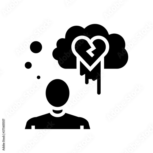 suicide psychological problems glyph icon vector. suicide psychological problems sign. isolated contour symbol black illustration