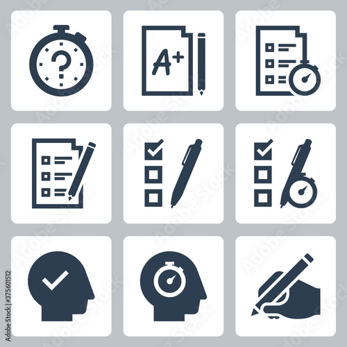 Quiz and Test Related Vector Icon Set