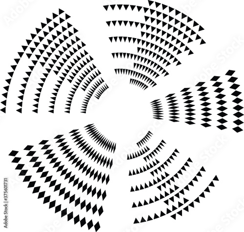 Radial Lines in Circle Form for comic books . Explosion background . Vector Illustration . Vintage round Logo . Handwritten Design element . Abstract Geometric shape . Sunburst .