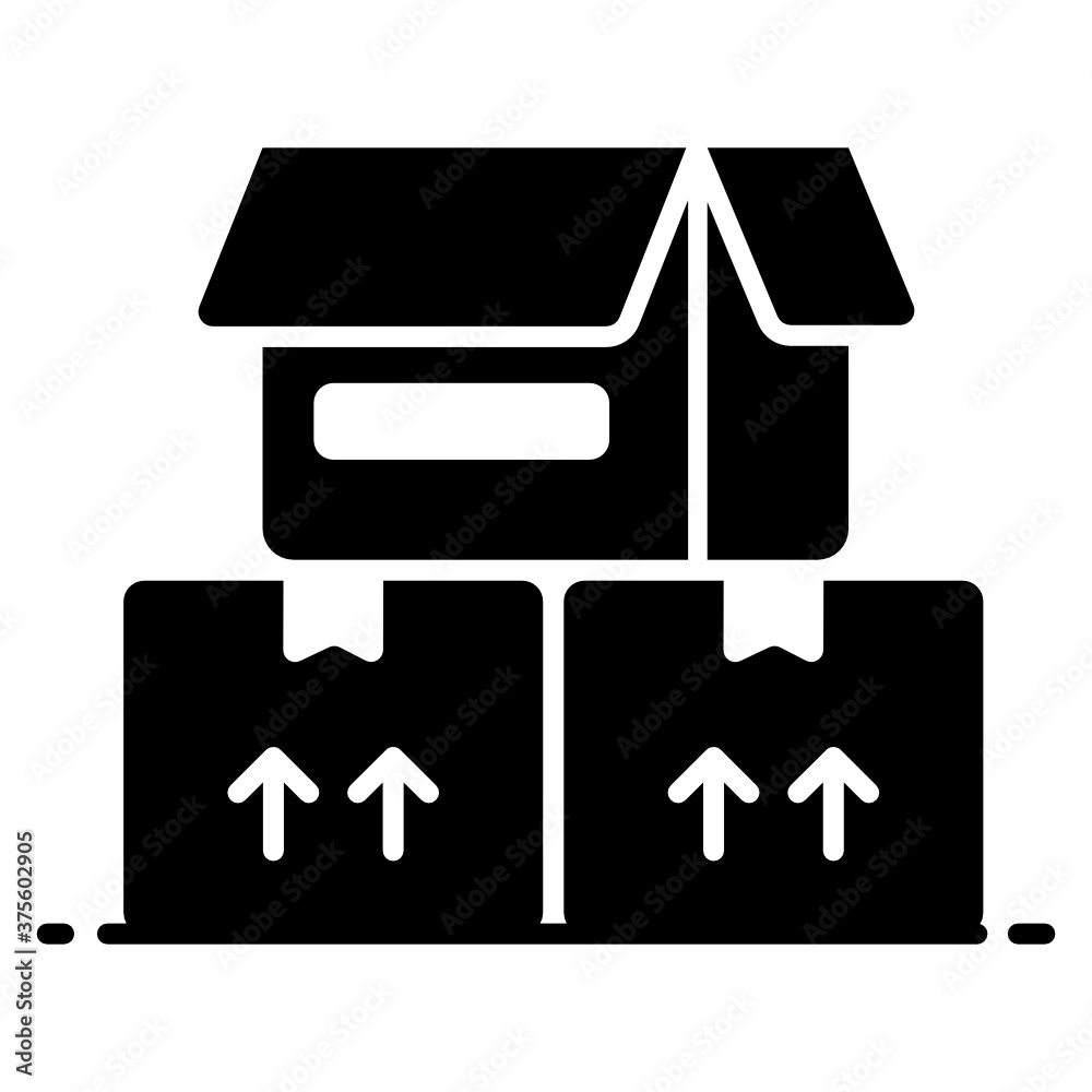 
Cardboard boxes in modern style, packing box
