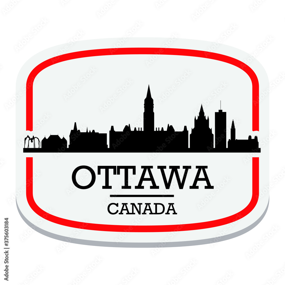 Ottawa Canada Label Stamp Icon Skyline City Design Tourism Vector.