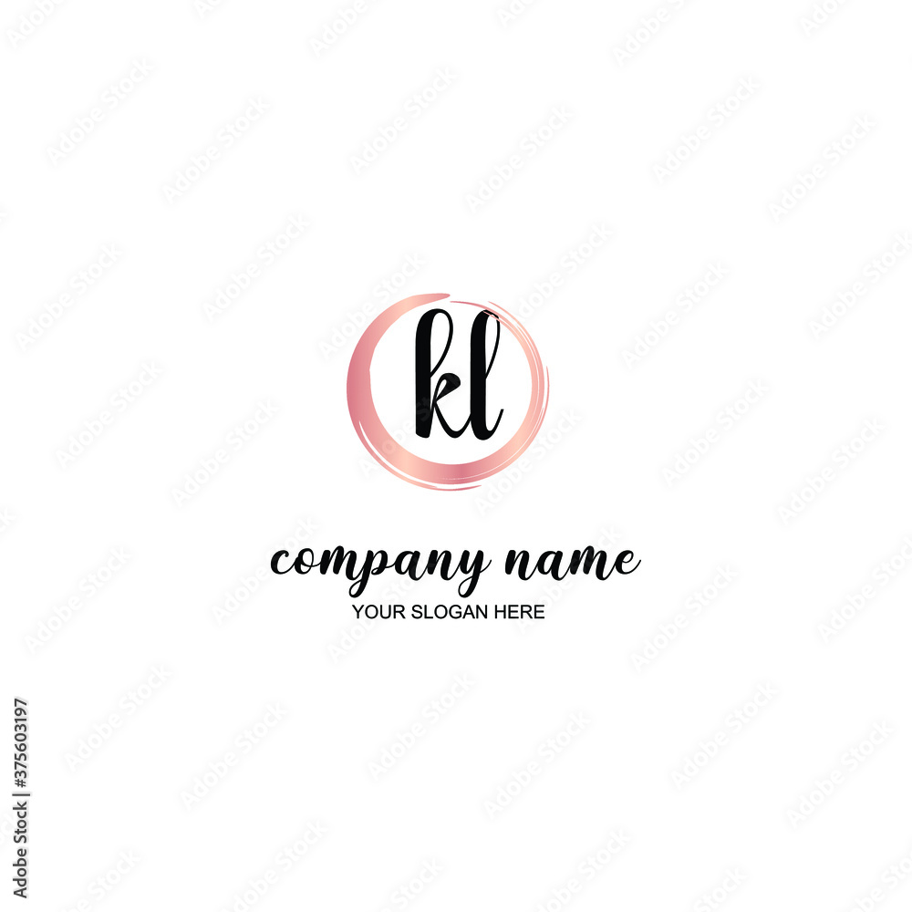KL Initial handwriting logo template vector KL Initial handwriting logo template vector