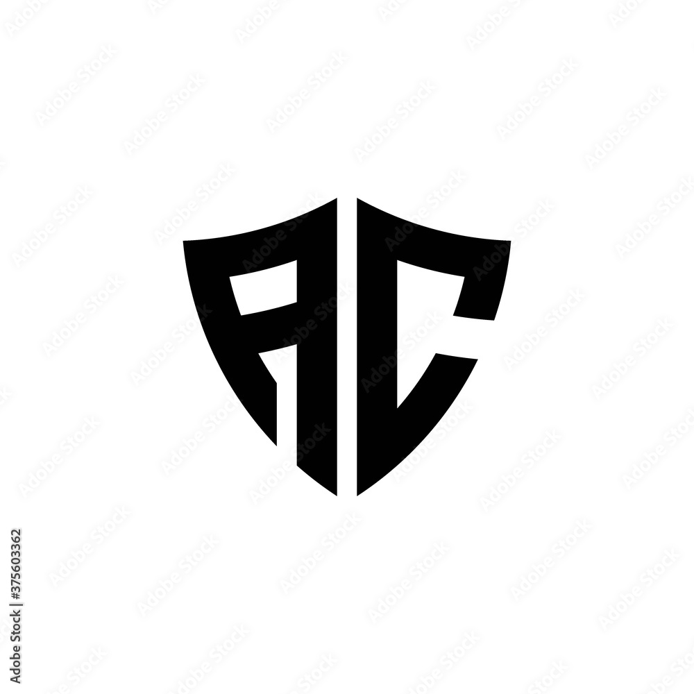 AC monogram logo with shield shape design template AC monogram logo with shield shape design template