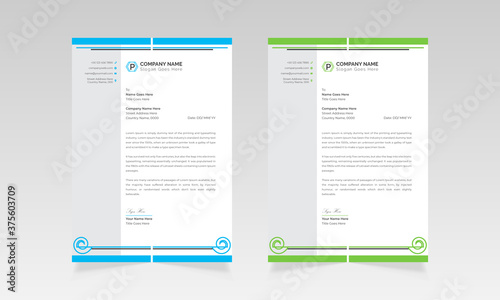 Corporate business letterhead design vector template
