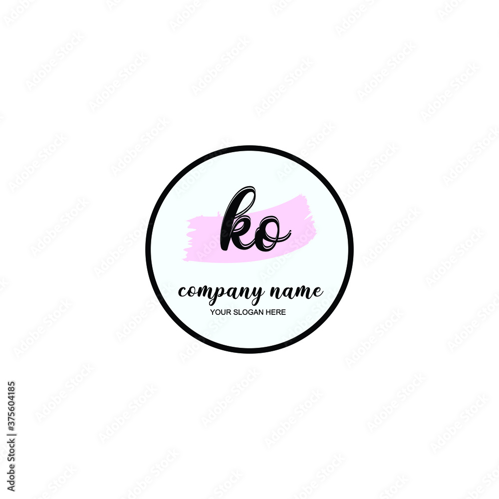 KO Initial handwriting logo template vector KO Initial handwriting logo template vector