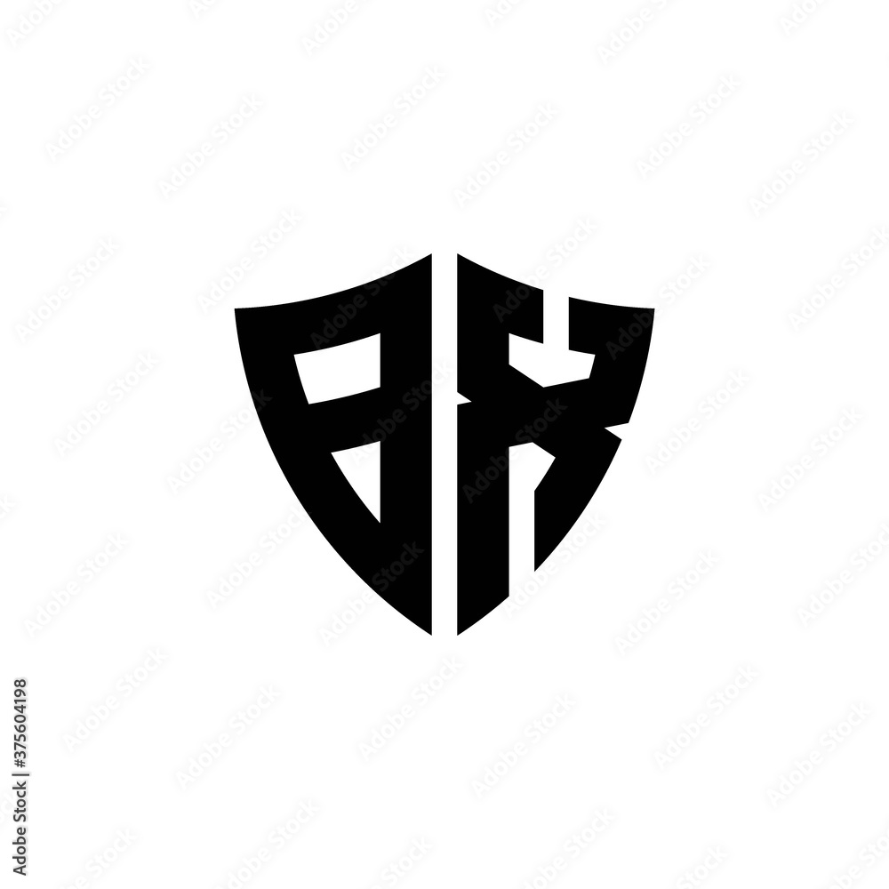 Obraz premium BX monogram logo with shield shape design template