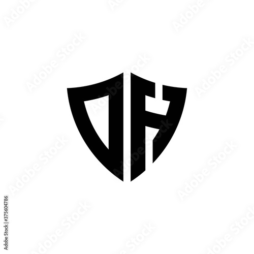DH monogram logo with shield shape design template
