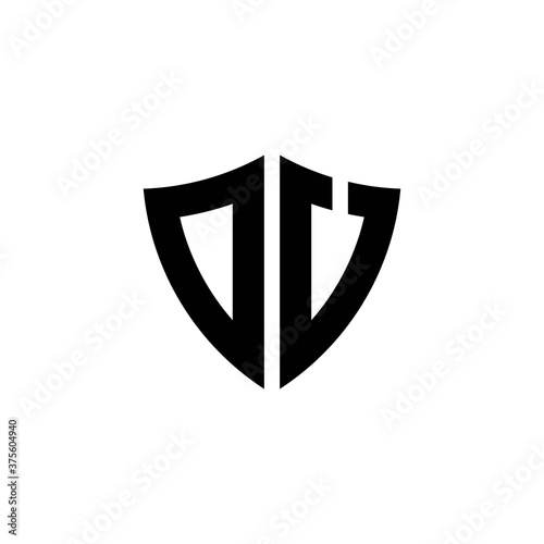 Free Download DU monogram logo with shield shape design template - GFXLoad