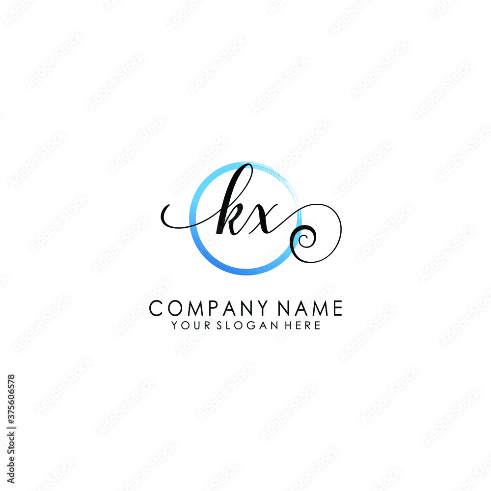 KX Initial handwriting logo template vector KX Initial handwriting logo template vector