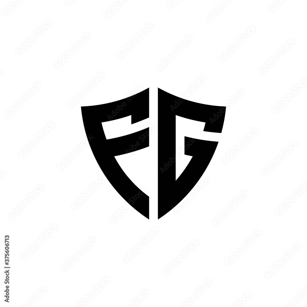 FG monogram logo with shield shape design template