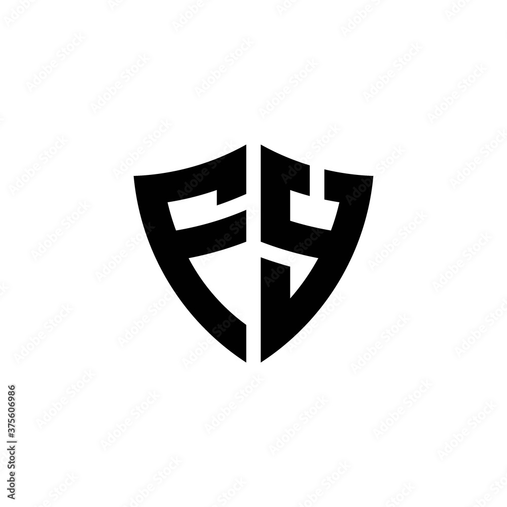 FY monogram logo with shield shape design template FY monogram logo with shield shape design template