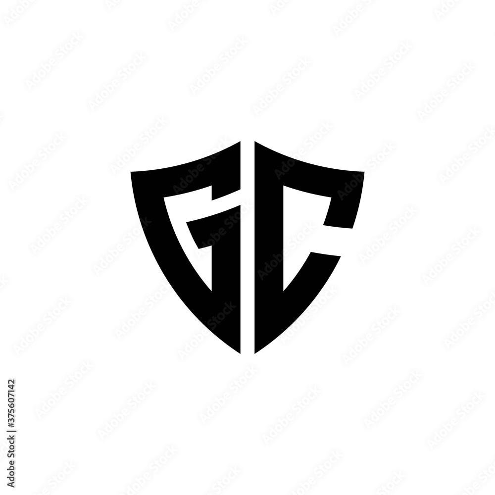 GC monogram logo with shield shape design template GC monogram logo with shield shape design template