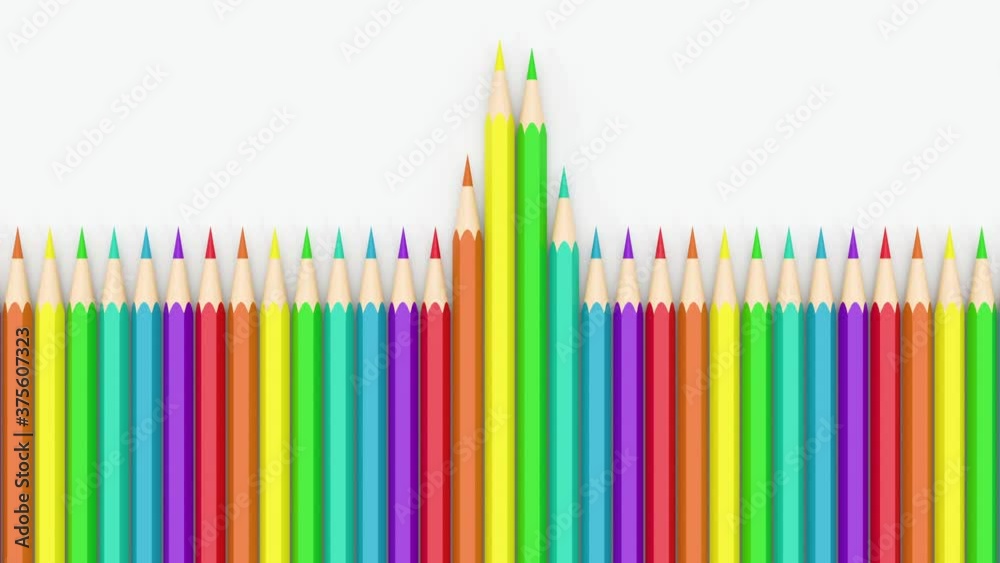 Colorful pencils in a row with white background, 3d rendering. Colorful pencils in a row with white background, 3d rendering.
