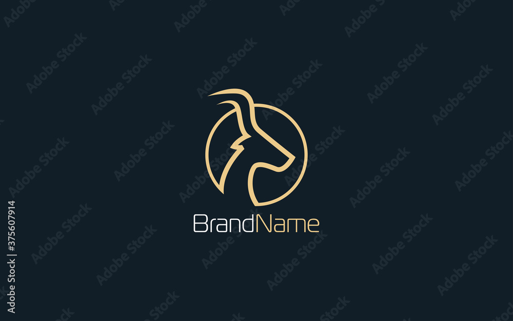 Deer logo formed with circle shape Deer logo formed with circle shape