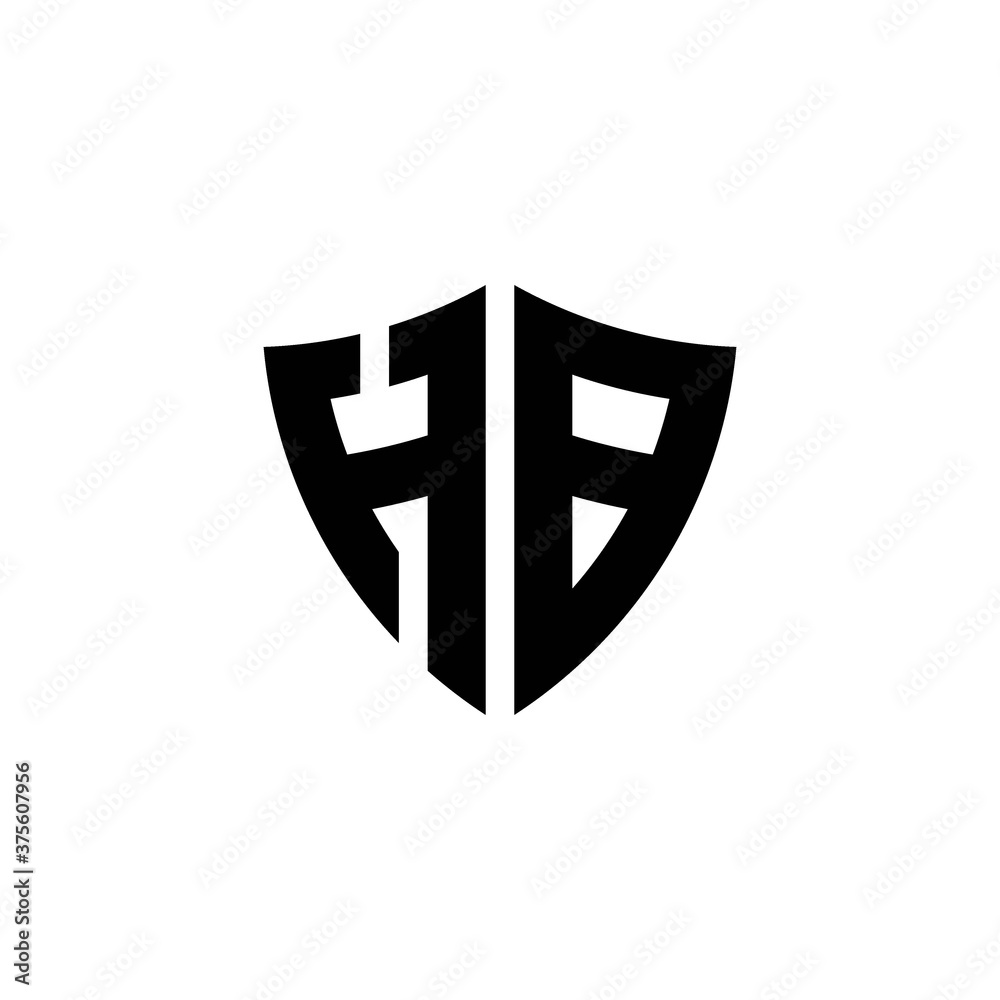 HB monogram logo with shield shape design template HB monogram logo with shield shape design template