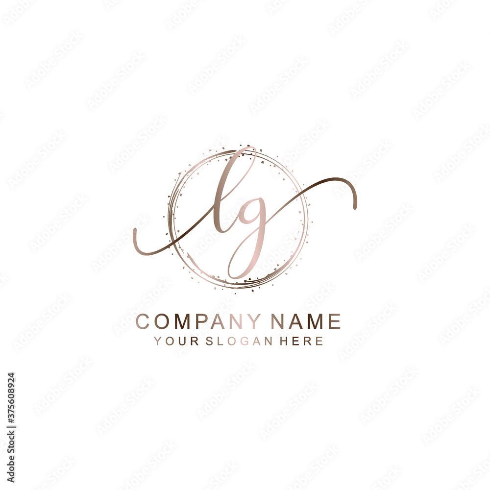 LG Initial handwriting logo template vector LG Initial handwriting logo template vector