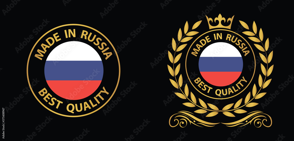 made in Russia vector stamp. badge with Russia flag	
