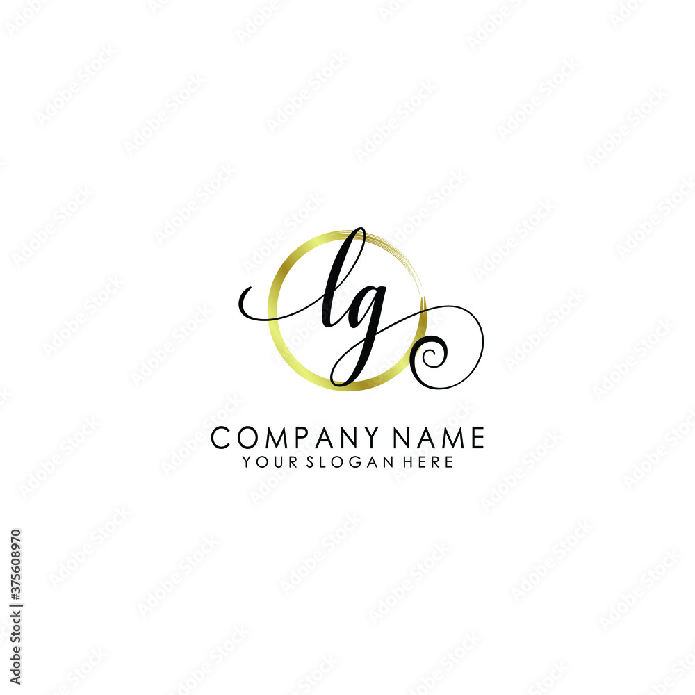 LG Initial handwriting logo template vector LG Initial handwriting logo template vector