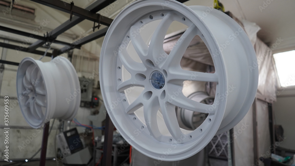White powder coated wheels
