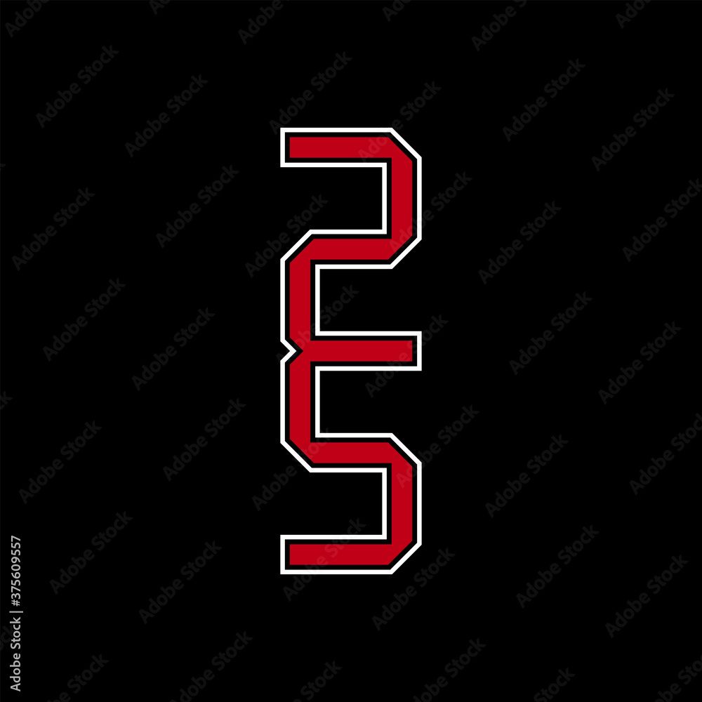Number 25 initial logo icon